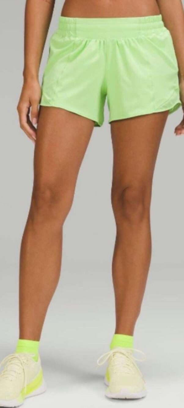 Lululemon Hotty Hot High-Rise Lined Short 4" Scream Green Light